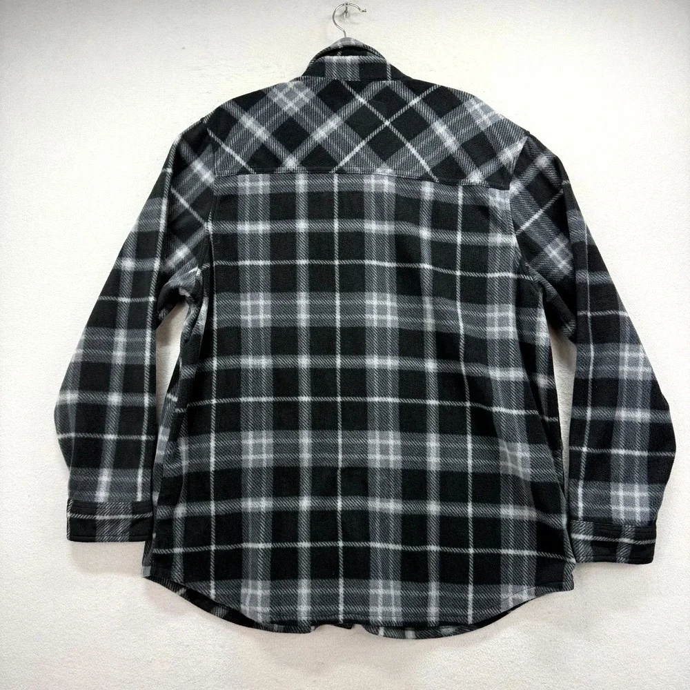 Freedom‎ Foundry Shirt Jacket Mens XL Black White Plaid Fleece Comfort Flannel